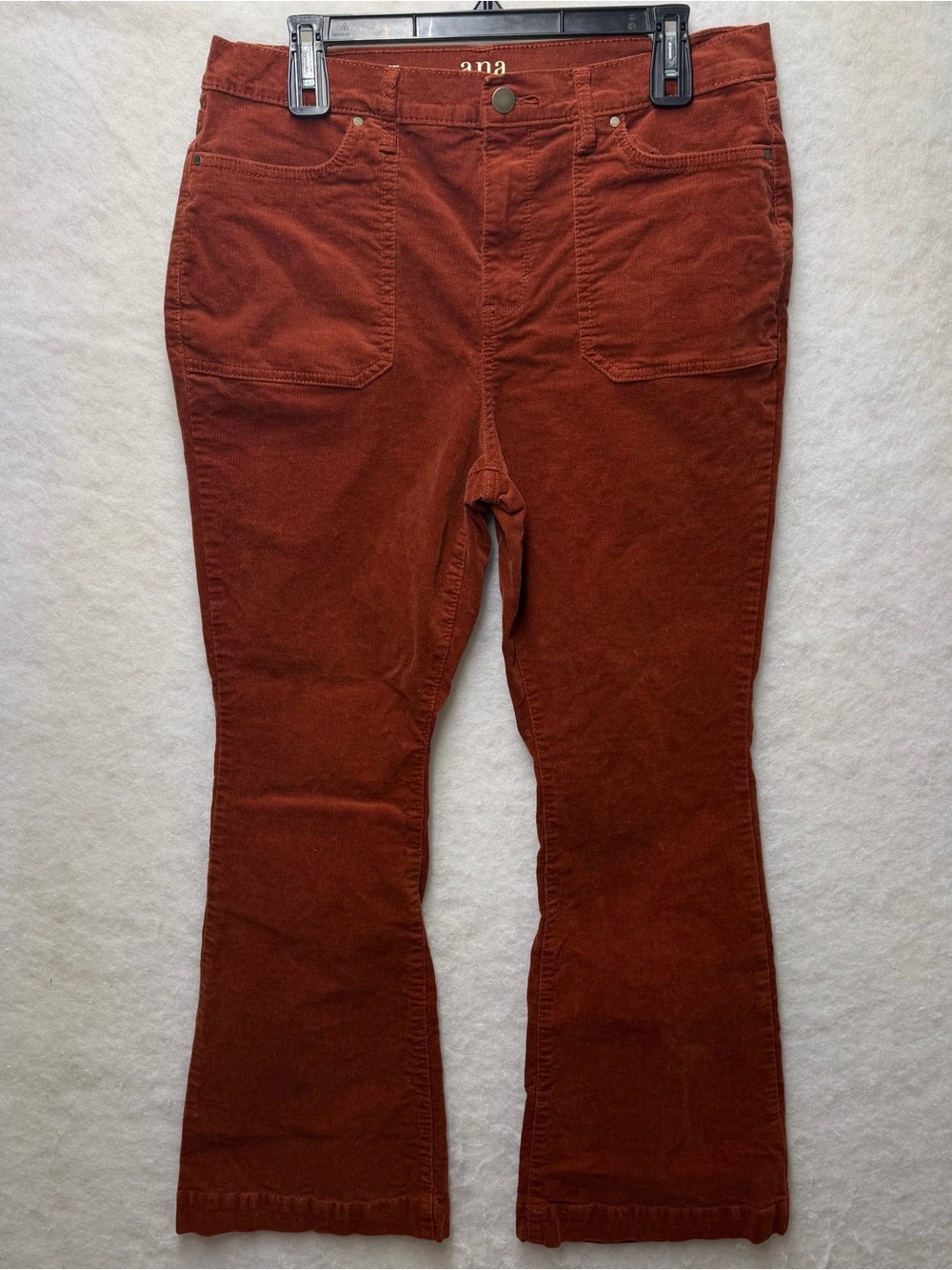 a.n.a High Rise Flare Corduroy Pants Women’s Size 12 Rust Red/Orange Boho